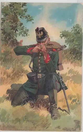 45983 Ak chasseur Prussien en marche en 1911