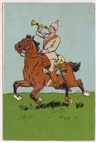 45982 Ak Deutscher Hornist zu Pferde 1. Weltkrieg um 1915