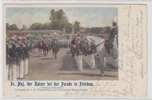45966 Ak Kaiser Wilhelm bei der Parade in Potsdam 1903