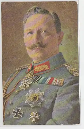 45956 Poste de terrain Ak Kaiser Wilhelm II en uniforme 1917