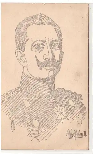 45947 Kunstschrift Ak Kaiser Wilhelm II um 1915