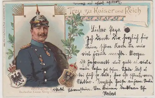 45941 Präge Ak Kaiser Wilhelm II 1899