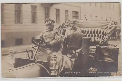 45912 Foto Ak Unser Kronprinz im Auto 1906