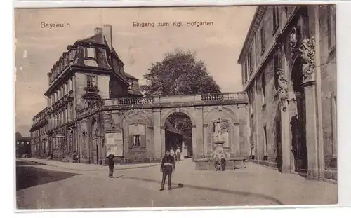 45865 Ak Bayreuth Entrée au kgl. Jardin de cour 1917