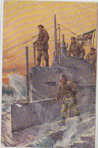 45862 Feldpost Ak Tour de commande d'un sous-marin 1917