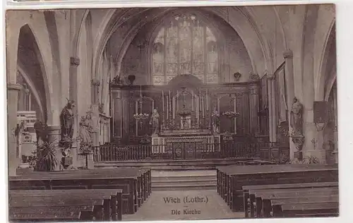 45841 Poste de terrain Ak Wich Lorraine église intérieure 1916