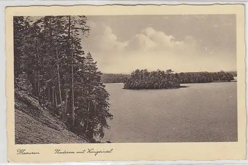 45819 Ak Masuren Niedersee avec l'île royale vers 1930