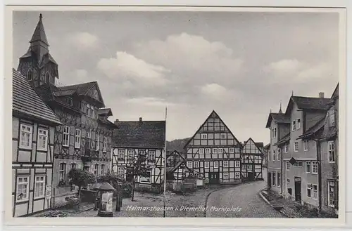 45809 Ak Helmarshausen im Diemelthal Marktplatz um 1940