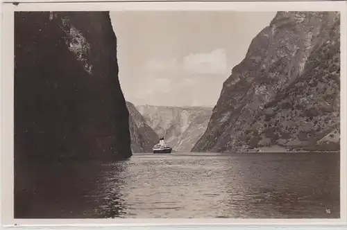 45797 Ak Norwegen Naerobugten Dampfer um 1940
