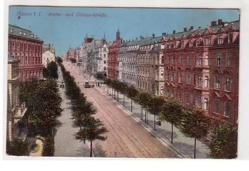 45791 Ak Plauen i.V. Breite- und Carolastraße 1912