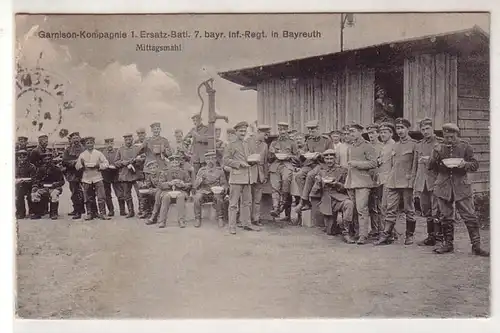 45784 Poste de terrain Ak Bayreuth Garnision Déjeuner 1916