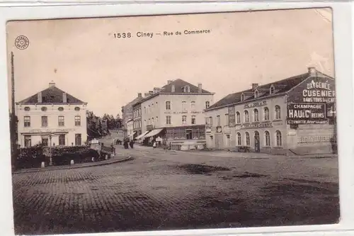 45696 Feldpost Ak Ciney Belgique Rue du Commerce 1918