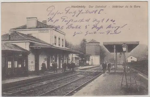 45686 Feldpost Ak Montmédy de la gare vers 1915