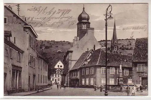 45679 Feldpost Ak Mutzig Elsass Marktplatz 1915