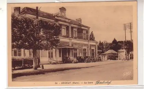 45655 Ak Bernay (Eure) France La Gare 1943