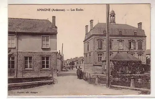 45635 Feldpost Ak Amagne (Ardennes) les Ecoles 1915