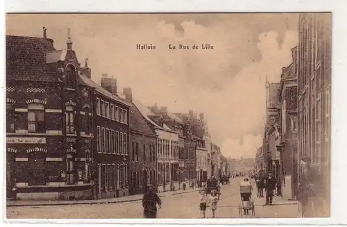 45576 Feldpost Ak Halluin La Rue de Lille 1917