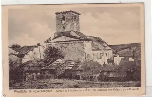 45575 Ak zerstörte Kirche in Brieulles Lothringen 1916