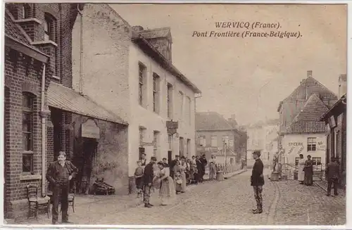 45568 Feldpost Ak Wervicq France Pont Frontiere 1916