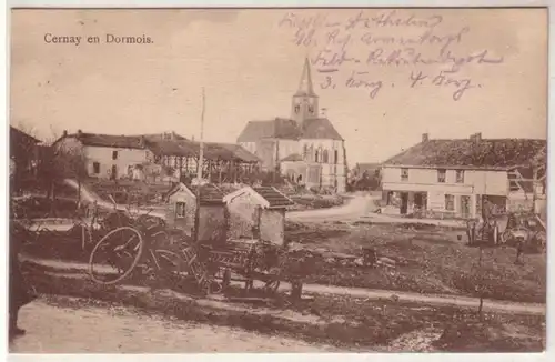 45558 Feldpost Ak Cernay en Dormois Zerstörungen 1916