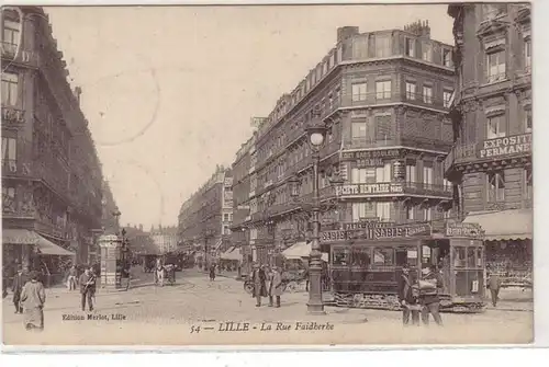 45519 Feldpost Ak Lille France la Rue Faiherhe 1915