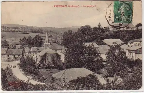 45509 Ak Exermont (Ardennes) Vue Generale 1910