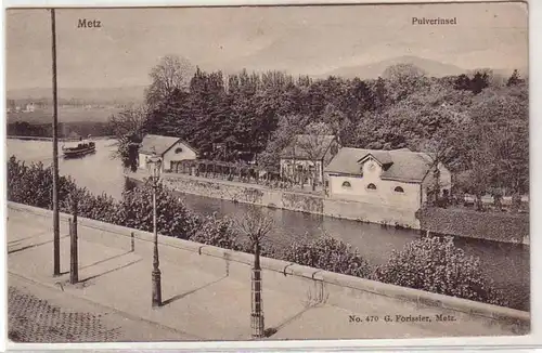 45508 Ak Metz in Lothringen Pulverinsel 1918
