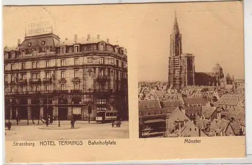 45506 Mehrbild Ak Strassburg Hotel Terminus 1915