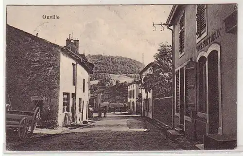 45500 Poste de terrain Ak Ouville France Vue de la rue 1917