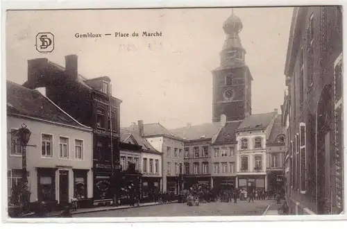 45497 Feldpost Ak Gembloux Belgique Place du Marche 1915