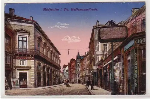 45496 Ak Mülhausen im Elsass Wildemannstrasse um 1910