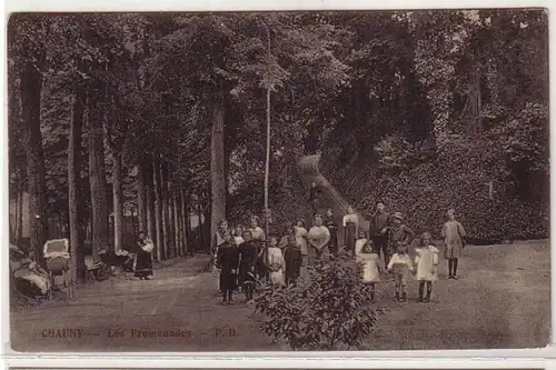 45493 Feldpost Ak Chauny Les Promenades 1915