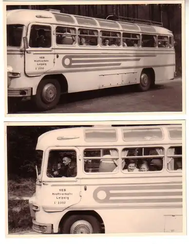 45482/2 Photo DDR Autobus VEB Transport routier Leipzig vers 1950