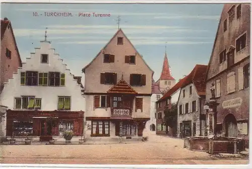 45476 Ak Turckheim dans l'Alsace Place Turenne vers 1910