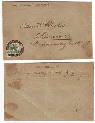 45439 ancienne lettre Dt. Post Turquie Constantinople 1892
