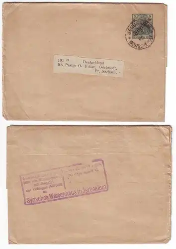 45437 ancienne lettre Deutsche Post Turquie Jérusalem 1909