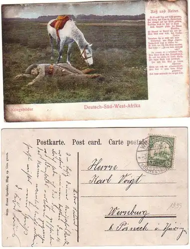 45423 Ak allemand Sud-Ouest Afrique Windhuk 1910