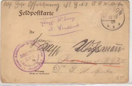45415 GS Karte Deutsch Süd West Afrika Gibeon 1905