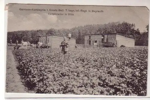 45409 Ak Bayreuth Garnision Kartoffelacker in Blüte1916