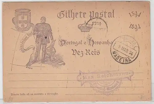 45412 carte complète rare Portugal Funchal Madeira 1894