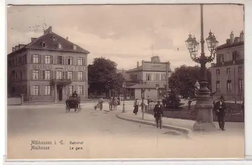 45362 Ak Mulhouse dans la gare Alsace 1905