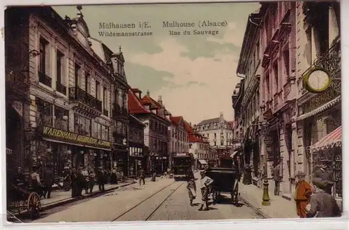 45359 Ak Mülhausen im Elsass Wildemannstrasse 1906