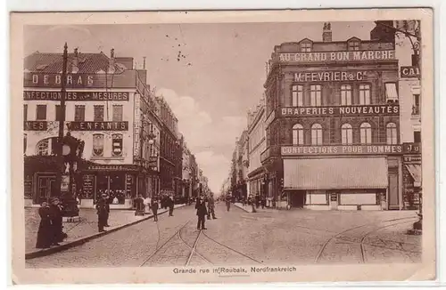 45297 Ak Roubaix Nord de la France Grande rue 1916