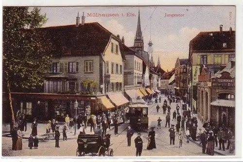 45274 Ak Mülhausen im Elsass Jungentor um 1906