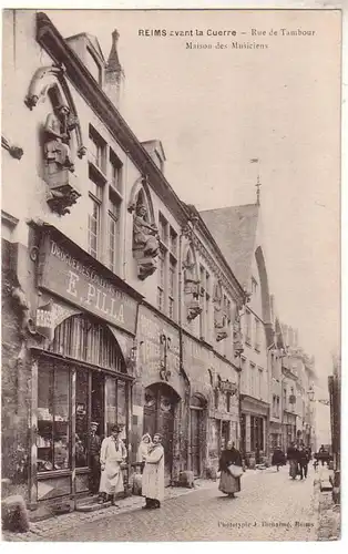 45244 Ak Reims avant la Cuerre Rue de Tambour um 1920