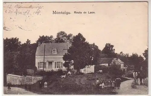45238 Feldpost Ak Montaigu Route de Laon 1915