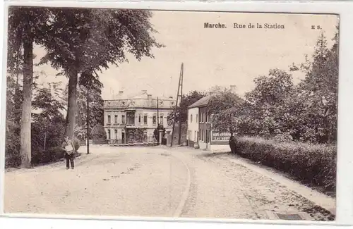 45228 Feldpost Ak Marche Rue de la Station Belgien 1915
