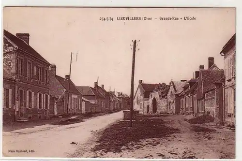 45225 Ak Lieuvillers (Oise) Grande Rue L'Ecole um 1920