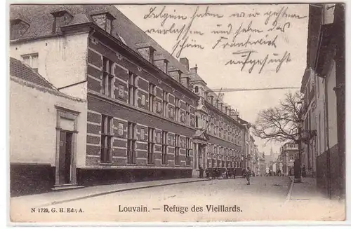45219 Poste de terrain Ak Louvain Refuge des Vieillards 1914