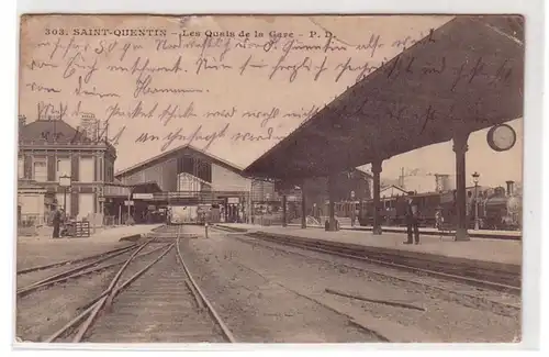 45180 Ak Saint Quentin Les Quais de la Gare 1914